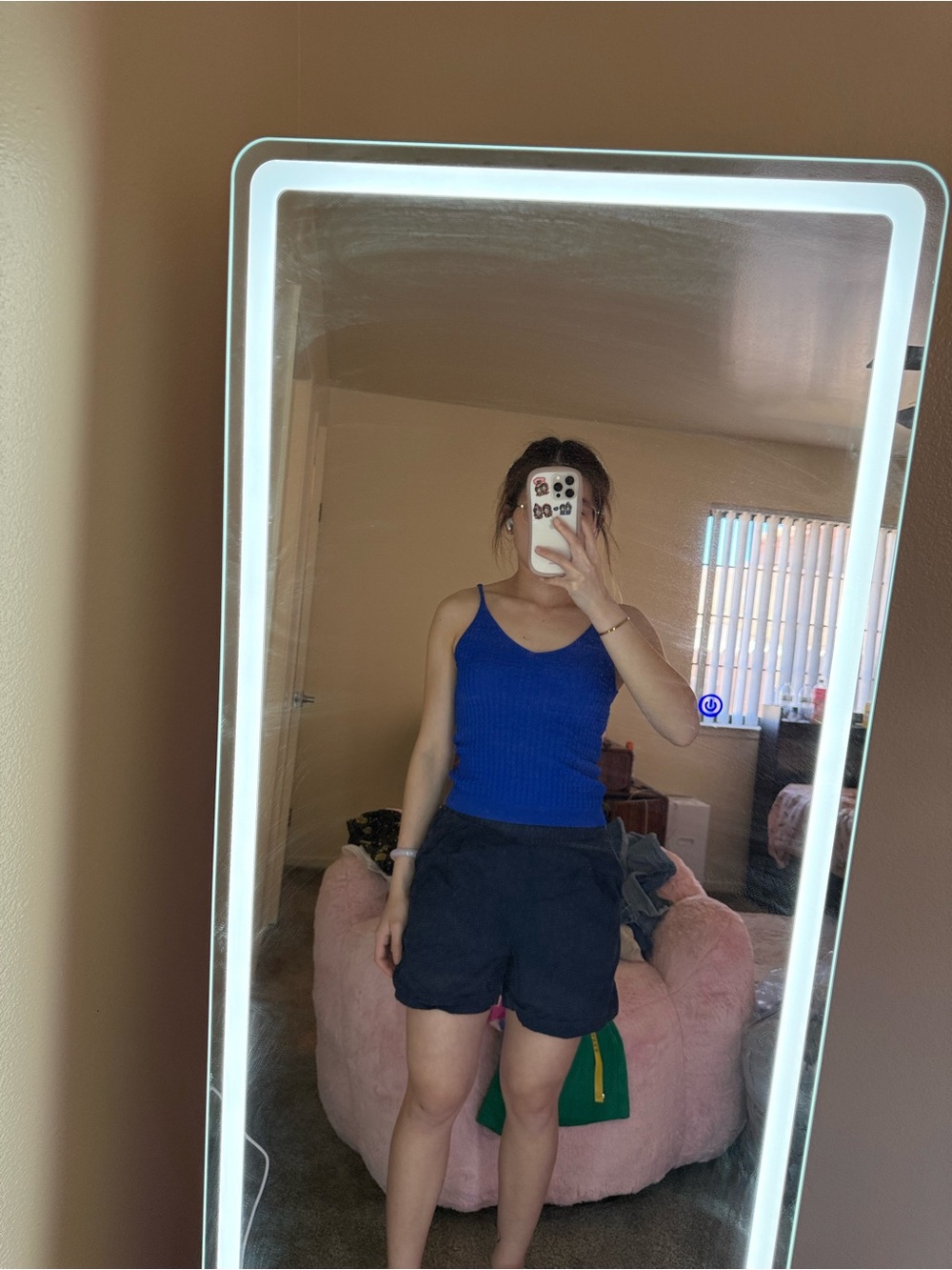 Zara Blue Ribbed Tank